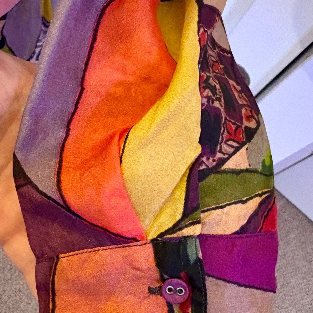 Johnny Was Multicolor Patchwork Long Sleeve Dress - Picture 3 of 8